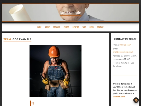 team/joe-example screenshot