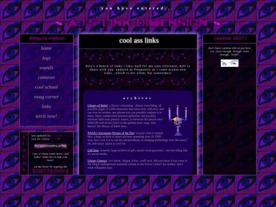 links screenshot