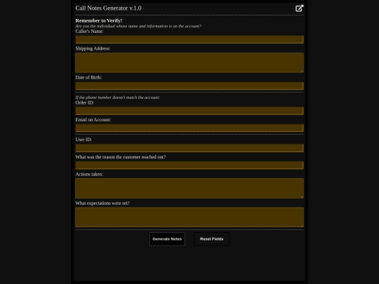 data screenshot
