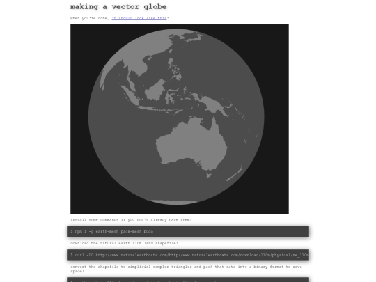 tutorial/vglobe screenshot