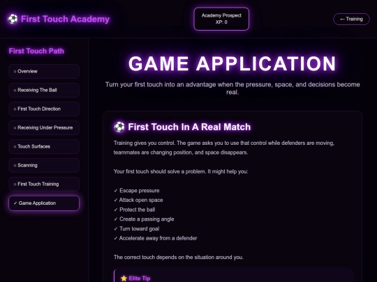 soccer/first-touch-game screenshot