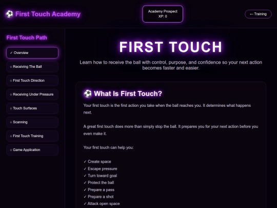 soccer/firsttouch screenshot