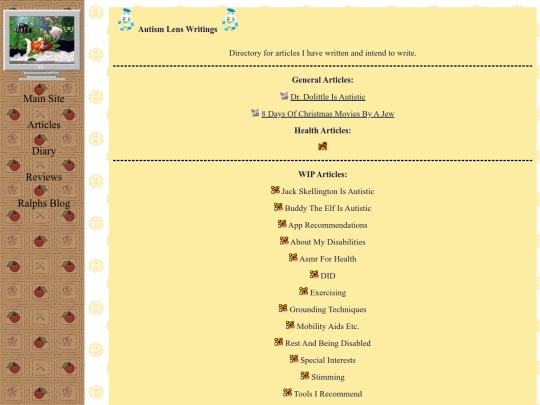 autism lens/articles/directory screenshot