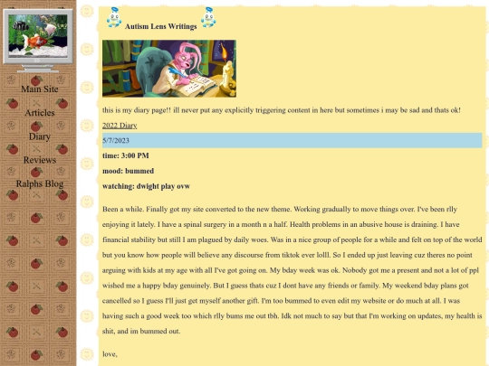 autism lens/diary/2023 screenshot
