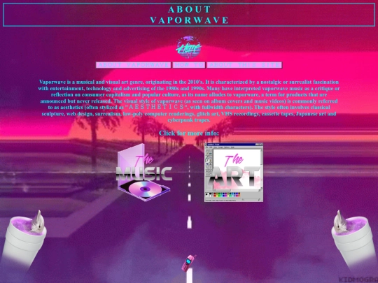 html/AboutVaporwave screenshot