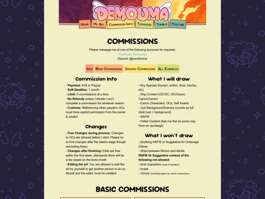 commissions screenshot