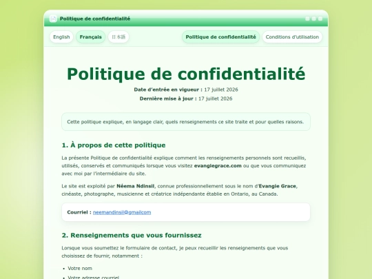 fr/confidentialite screenshot