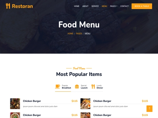 menu screenshot