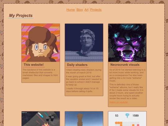 projects screenshot