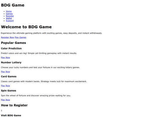 bdg-game-home screenshot
