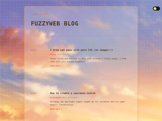 Blog screenshot