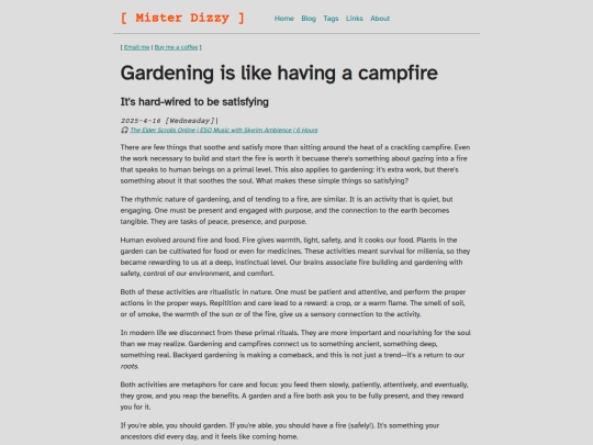 blog/gardening screenshot