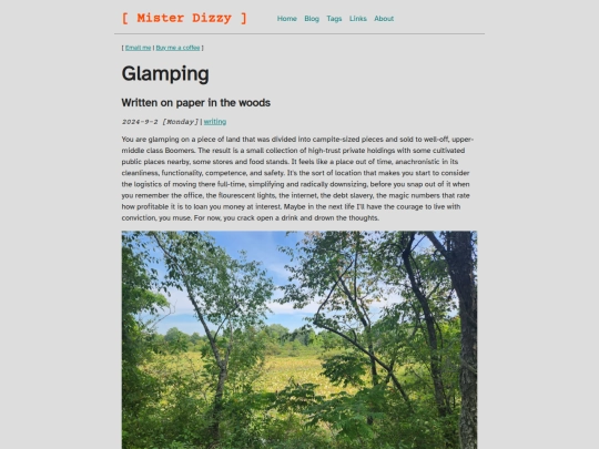 blog/glamping screenshot