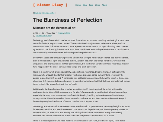 blog/imperfection screenshot