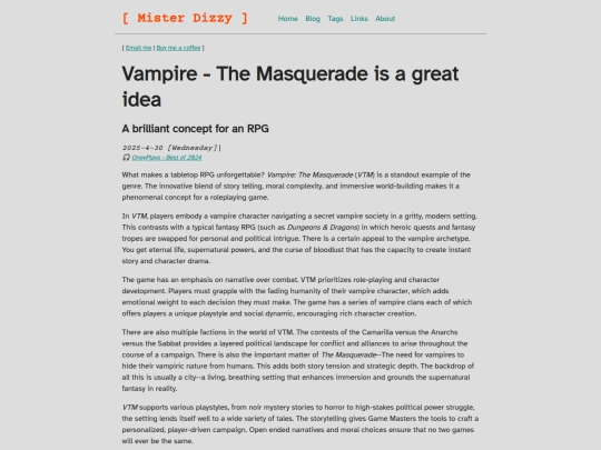 blog/vampire screenshot