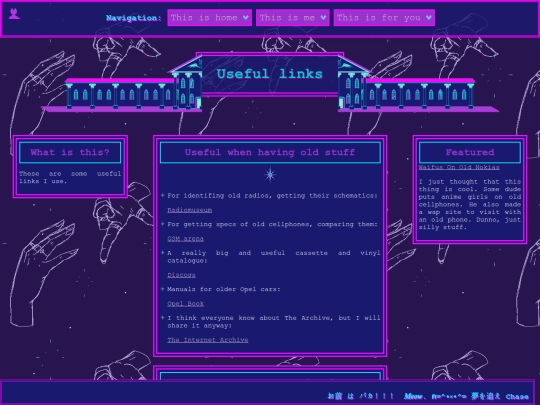 links screenshot