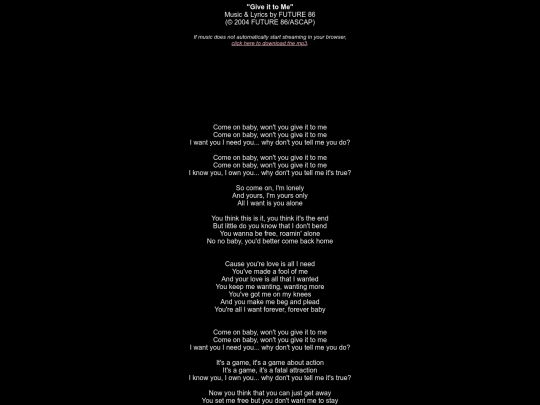 lyrics/giveittome screenshot