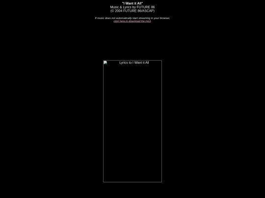 lyrics/iwantitall screenshot