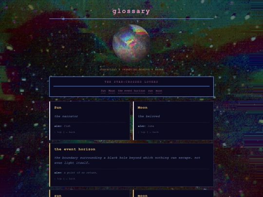 pages/glossary screenshot