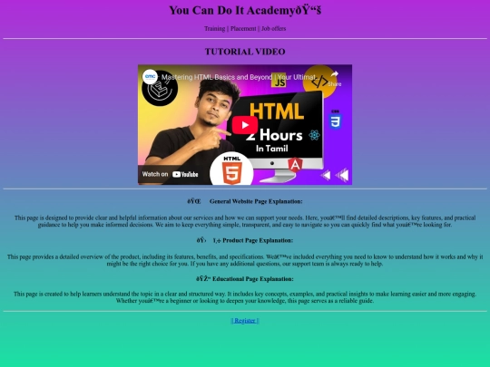 academy /youtube screenshot