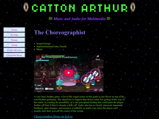 PortfolioPages/TheChoreographist screenshot