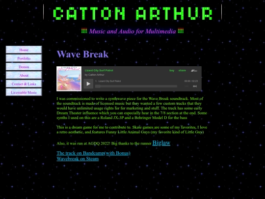 PortfolioPages/Wavebreak screenshot